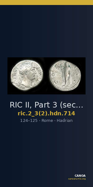 RIC II, Part 3 (second edition) Hadrian 714 — CANOA