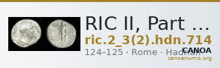 RIC II, Part 3 (second edition) Hadrian 714 — CANOA