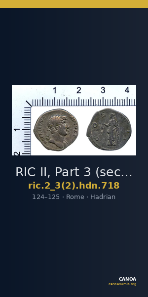 RIC II, Part 3 (second edition) Hadrian 718 — CANOA