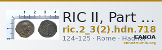 RIC II, Part 3 (second edition) Hadrian 718 — CANOA