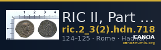RIC II, Part 3 (second edition) Hadrian 718 — CANOA