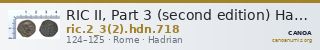 RIC II, Part 3 (second edition) Hadrian 718 — CANOA