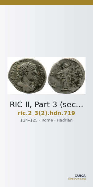 RIC II, Part 3 (second edition) Hadrian 719 — CANOA