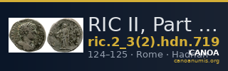 RIC II, Part 3 (second edition) Hadrian 719 — CANOA