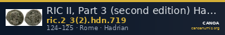 RIC II, Part 3 (second edition) Hadrian 719 — CANOA