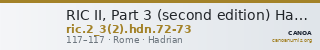 RIC II, Part 3 (second edition) Hadrian 72-73 — CANOA