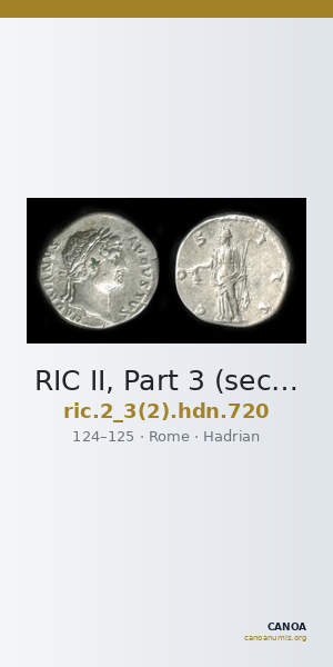 RIC II, Part 3 (second edition) Hadrian 720 — CANOA