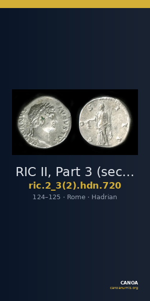 RIC II, Part 3 (second edition) Hadrian 720 — CANOA