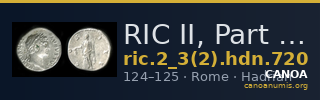 RIC II, Part 3 (second edition) Hadrian 720 — CANOA