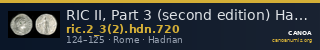 RIC II, Part 3 (second edition) Hadrian 720 — CANOA