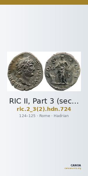 RIC II, Part 3 (second edition) Hadrian 724 — CANOA