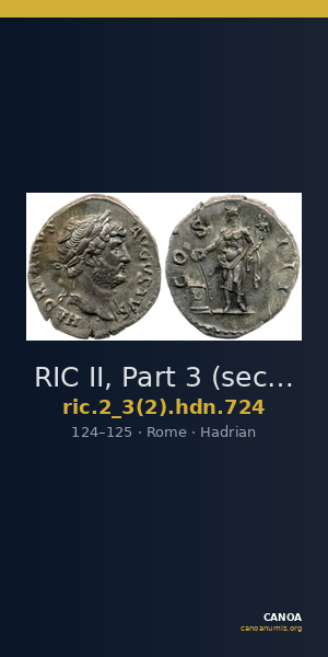RIC II, Part 3 (second edition) Hadrian 724 — CANOA