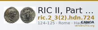 RIC II, Part 3 (second edition) Hadrian 724 — CANOA