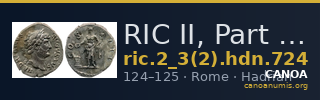 RIC II, Part 3 (second edition) Hadrian 724 — CANOA