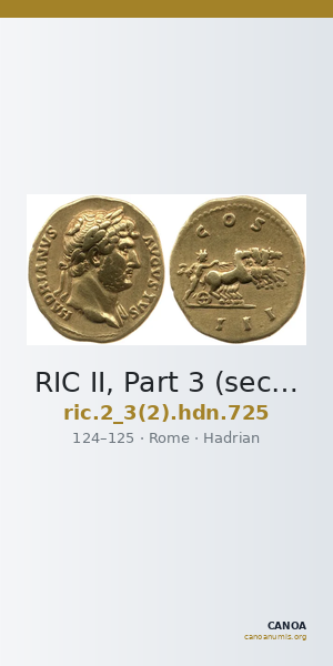 RIC II, Part 3 (second edition) Hadrian 725 — CANOA