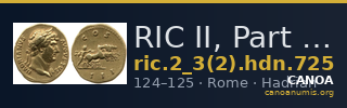 RIC II, Part 3 (second edition) Hadrian 725 — CANOA