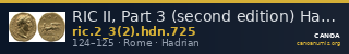 RIC II, Part 3 (second edition) Hadrian 725 — CANOA