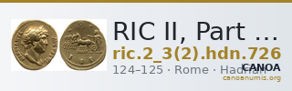 RIC II, Part 3 (second edition) Hadrian 726 — CANOA