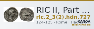 RIC II, Part 3 (second edition) Hadrian 727 — CANOA
