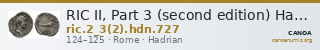 RIC II, Part 3 (second edition) Hadrian 727 — CANOA