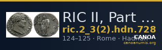 RIC II, Part 3 (second edition) Hadrian 728 — CANOA
