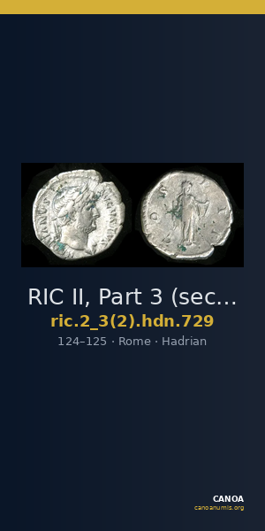 RIC II, Part 3 (second edition) Hadrian 729 — CANOA