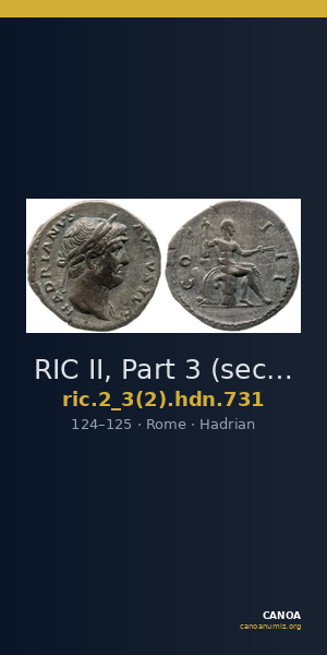 RIC II, Part 3 (second edition) Hadrian 731 — CANOA