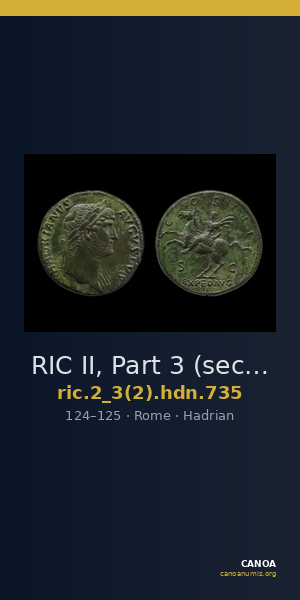 RIC II, Part 3 (second edition) Hadrian 735 — CANOA