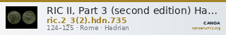 RIC II, Part 3 (second edition) Hadrian 735 — CANOA