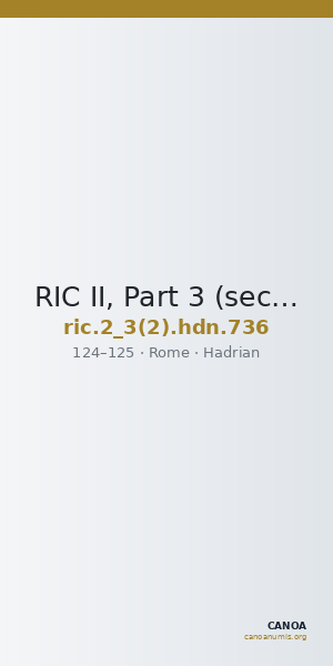 RIC II, Part 3 (second edition) Hadrian 736 — CANOA