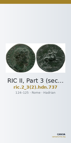 RIC II, Part 3 (second edition) Hadrian 737 — CANOA