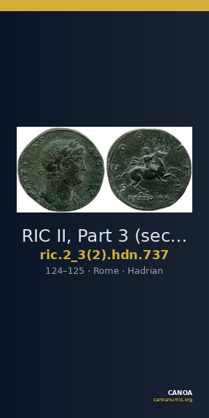 RIC II, Part 3 (second edition) Hadrian 737 — CANOA