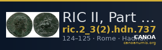 RIC II, Part 3 (second edition) Hadrian 737 — CANOA