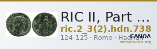 RIC II, Part 3 (second edition) Hadrian 738 — CANOA