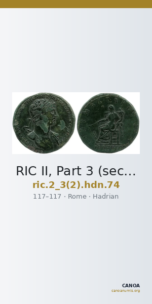RIC II, Part 3 (second edition) Hadrian 74 — CANOA