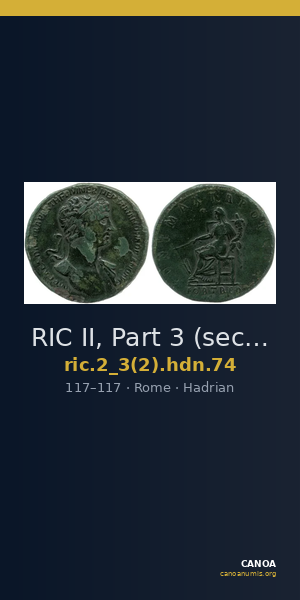 RIC II, Part 3 (second edition) Hadrian 74 — CANOA