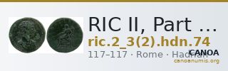 RIC II, Part 3 (second edition) Hadrian 74 — CANOA