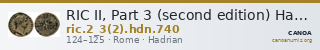 RIC II, Part 3 (second edition) Hadrian 740 — CANOA