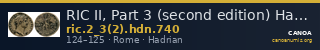 RIC II, Part 3 (second edition) Hadrian 740 — CANOA