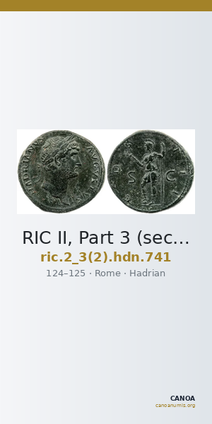 RIC II, Part 3 (second edition) Hadrian 741 — CANOA
