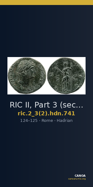 RIC II, Part 3 (second edition) Hadrian 741 — CANOA