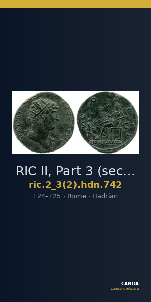 RIC II, Part 3 (second edition) Hadrian 742 — CANOA