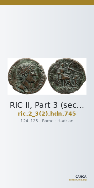 RIC II, Part 3 (second edition) Hadrian 745 — CANOA