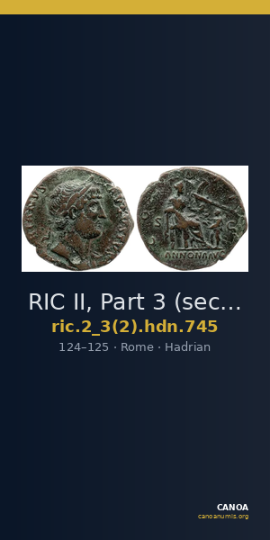 RIC II, Part 3 (second edition) Hadrian 745 — CANOA