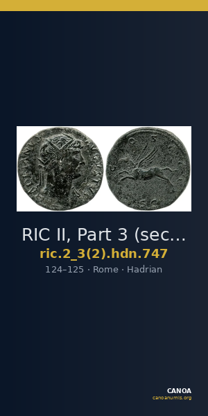 RIC II, Part 3 (second edition) Hadrian 747 — CANOA