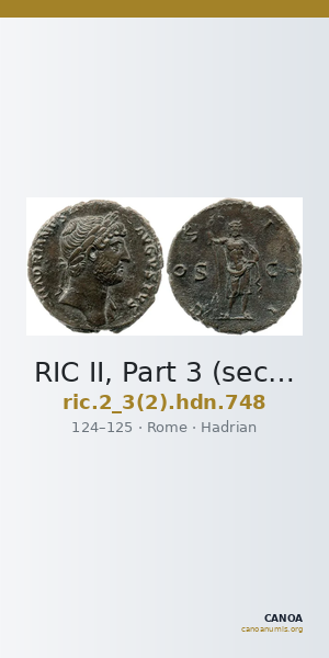 RIC II, Part 3 (second edition) Hadrian 748 — CANOA