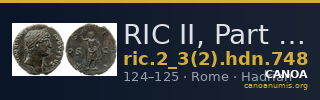RIC II, Part 3 (second edition) Hadrian 748 — CANOA