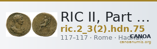 RIC II, Part 3 (second edition) Hadrian 75 — CANOA