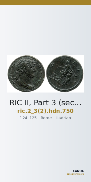 RIC II, Part 3 (second edition) Hadrian 750 — CANOA