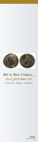 RIC II, Part 3 (second edition) Hadrian 751 — CANOA